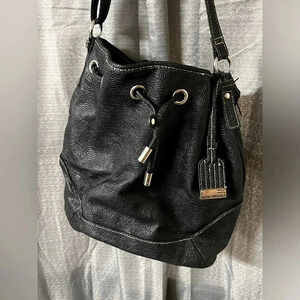 Sofia Vergara Black Leather Crossbody Open Bag Medium​​